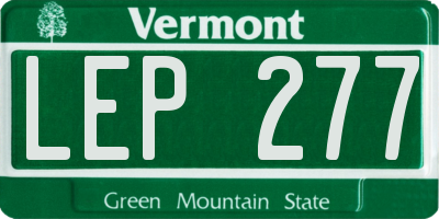 VT license plate LEP277