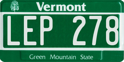 VT license plate LEP278