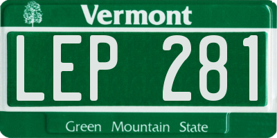 VT license plate LEP281