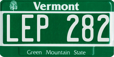 VT license plate LEP282
