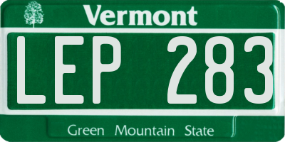 VT license plate LEP283