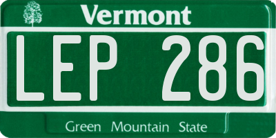 VT license plate LEP286