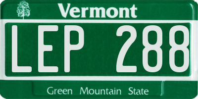 VT license plate LEP288