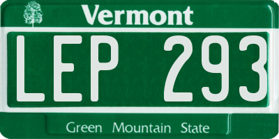 VT license plate LEP293