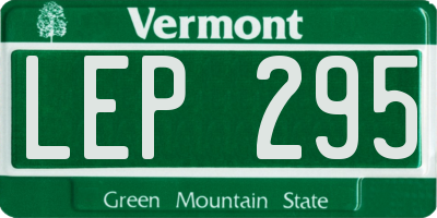 VT license plate LEP295