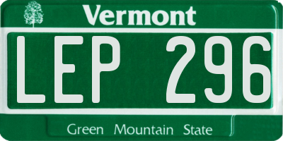 VT license plate LEP296