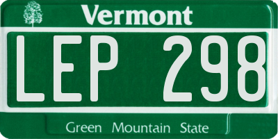 VT license plate LEP298
