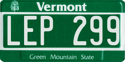 VT license plate LEP299
