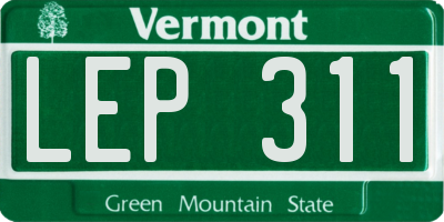 VT license plate LEP311