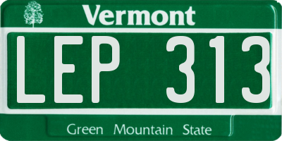 VT license plate LEP313