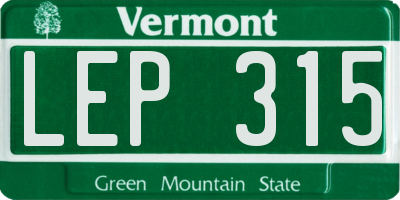 VT license plate LEP315