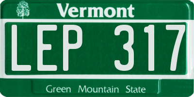 VT license plate LEP317