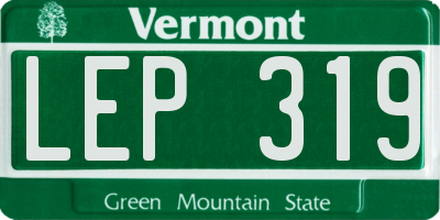 VT license plate LEP319