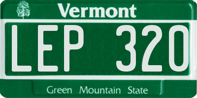 VT license plate LEP320