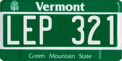 VT license plate LEP321