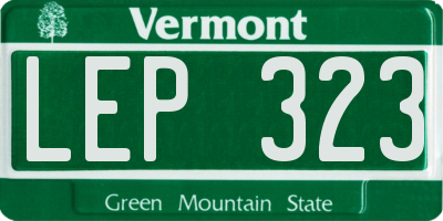 VT license plate LEP323