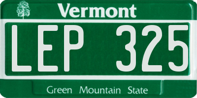 VT license plate LEP325