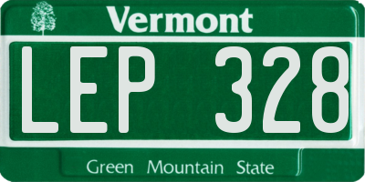 VT license plate LEP328
