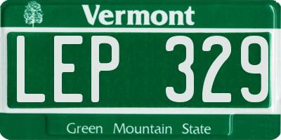 VT license plate LEP329