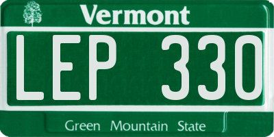 VT license plate LEP330