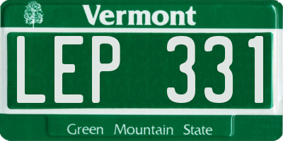 VT license plate LEP331