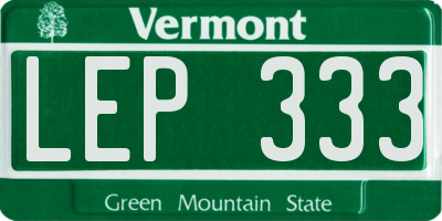 VT license plate LEP333