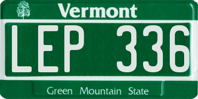 VT license plate LEP336