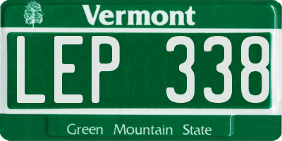 VT license plate LEP338