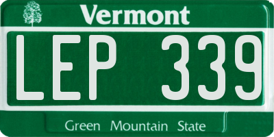 VT license plate LEP339