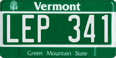 VT license plate LEP341