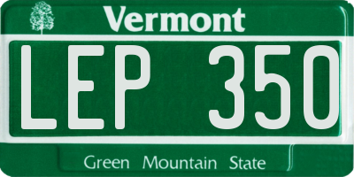 VT license plate LEP350