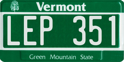 VT license plate LEP351