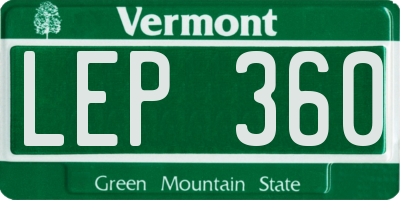 VT license plate LEP360