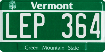 VT license plate LEP364