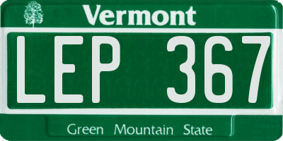 VT license plate LEP367