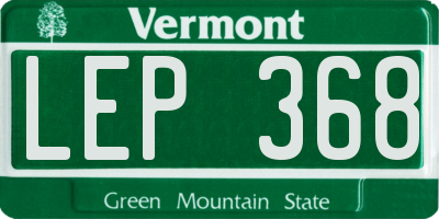 VT license plate LEP368