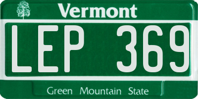 VT license plate LEP369