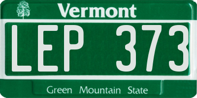 VT license plate LEP373