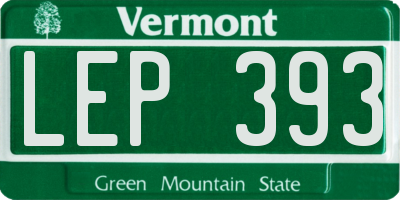 VT license plate LEP393