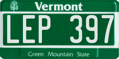 VT license plate LEP397
