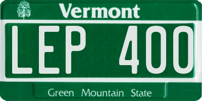 VT license plate LEP400