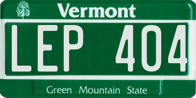 VT license plate LEP404