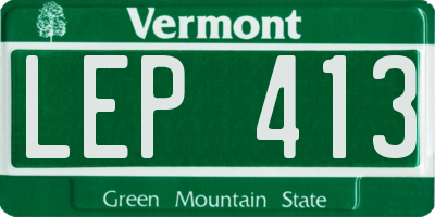 VT license plate LEP413