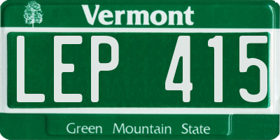 VT license plate LEP415
