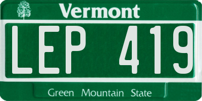 VT license plate LEP419
