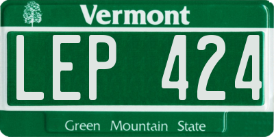 VT license plate LEP424