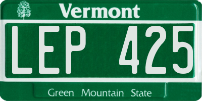 VT license plate LEP425