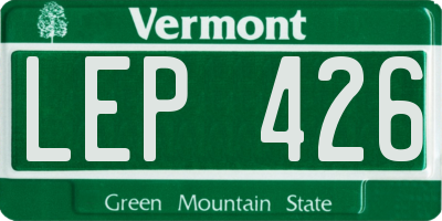VT license plate LEP426