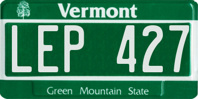 VT license plate LEP427
