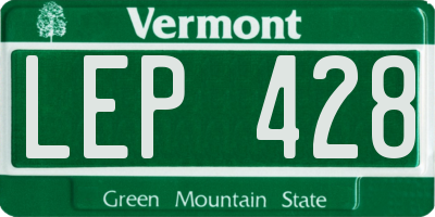 VT license plate LEP428